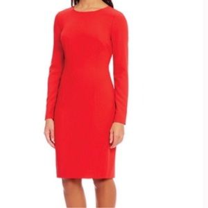 Cremieux Red Crepe Sheath Bari Dress